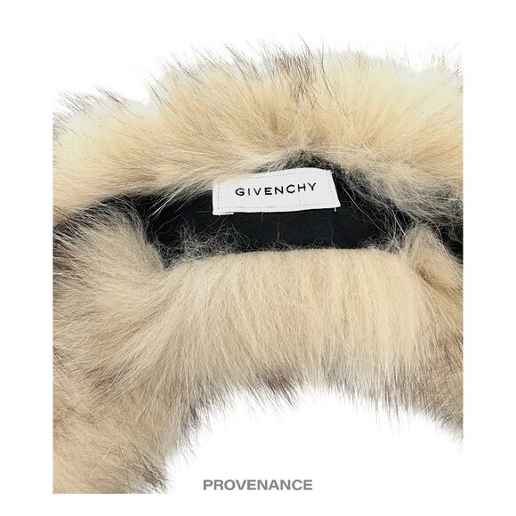 🔴 Givenchy Fur Shawl Scarf - Cream Brown Fox - Picture 3 of 10